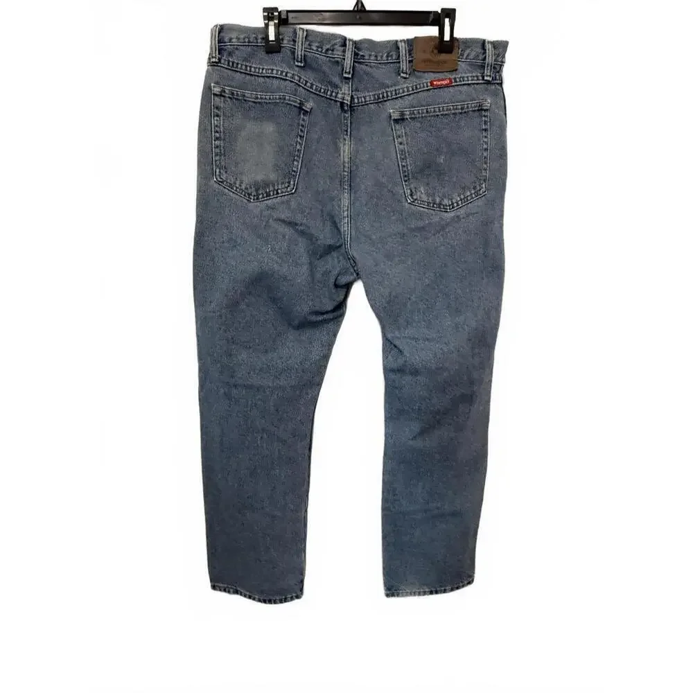 Wrangler Jeans Mens 40x30 Blue Straight Fit Denim Classic Casual 5 Pocket Style
